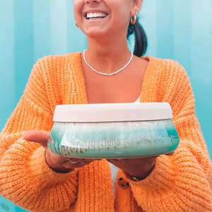 Pottery For The Planet - Large Ceramic Travel Bowl - Rain forest Jasper