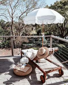 Business and Pleasure Holiday Beach Umbrella Antique White