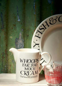 Emma Bridgewater: Emma Bridgewater Black Toast Cream Med Straight Jug