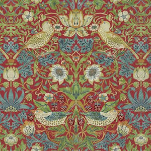 Ihr Paper Napkins: IHR Luncheon Napkin Strawberry Thief Red