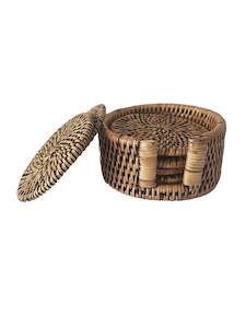Outdoor: Rattan Round Coaster Set of 6