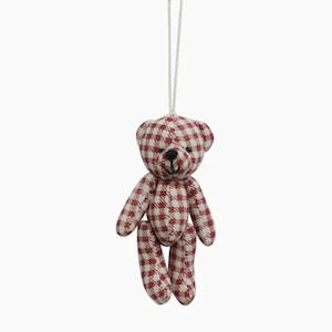 Living: Hanging Teddy Bear  Red Gingham