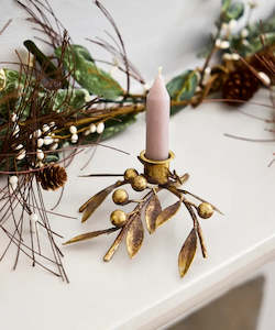 Living: Mistletoe Iron Candleholder Small