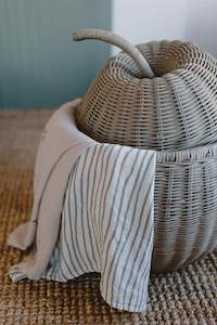 Leni Swaddle Blanket - Moss Stripe