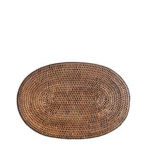 Rattan Dark Brown Oval Placemat 46x31cm