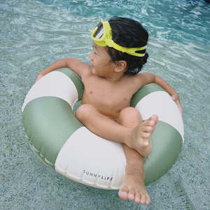 Mini Tube Pool Ring - Olive Stripe