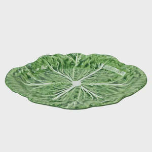 Melamine Cabbage Oval Platter Green 50cm