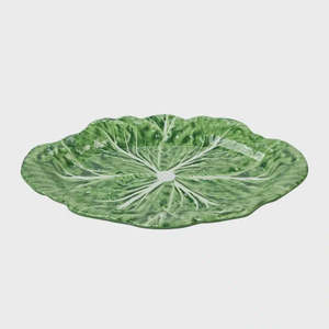 Melamine Cabbage Oval Platter Green 40cm