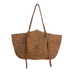 Baskets Bags: Gemma XL Bag Light Brown w.Tan Leather Strap