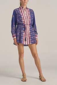 Sale: Ilio Nema Arion Ikat Scarf Print ShirtDress