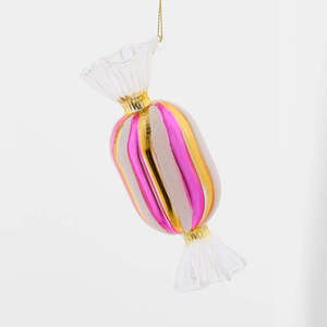 Christmas: Striped Candy Decoration Pink