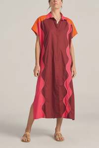 Ilio Nema Attica Shirtdress Pink & Red