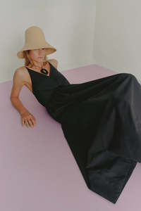 Fomina Amanda Dress - Black Cotton Tencel