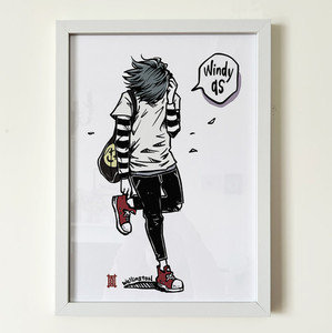 Products: Art Print Windy Welly Boy - Windy as Welly Girl NZ
