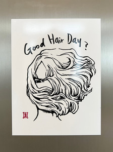 Products: Postcard size Magnet Good Hair Day? Welly Girl NZ