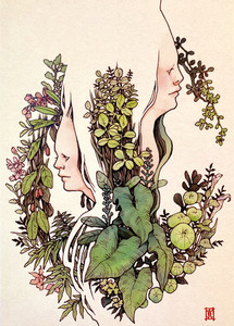 Products: Postcard (A6 / A5) Girls in the Garden Welly Girl NZ