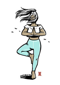 Postcard (A6 / A5) Windy Welly Yogi Welly Girl NZ