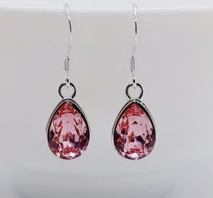 Lovely Light Rose Teeny Swarovski Crystal Teardrop Earrings – Wendi Lindsay Jewellery