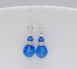 Products: Sapphire Blue Round Swarovski Crystal Earrings – Wendi Lindsay Jewellery