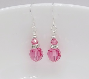 Products: Light Rose Round Swarovski Crystal Earrings – Wendi Lindsay Jewellery