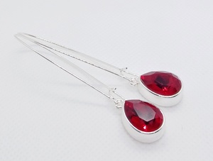 Siam Red Swarovski Crystal Teardrop Long Earrings – Wendi Lindsay Jewellery