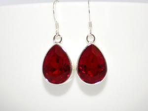 Siam Red Swarovski Crystal Teardrop Earrings – Wendi Lindsay Jewellery