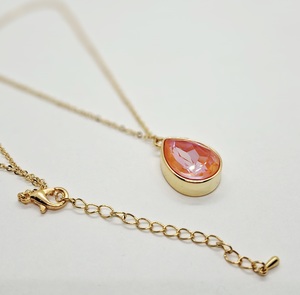 Products: Golden Ultra Orange Swarovski Crystal Teardrop Necklace – Wendi Lindsay Jewellery