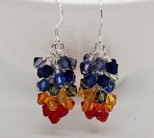 Rainbow Violet to Red Swarovski Crystal Cluster Earrings – Wendi Lindsay Jewellery