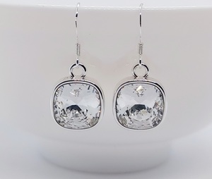 Crystal Clear 10mm Swarovski Crystal Cushion Earrings – Wendi Lindsay Jewellery