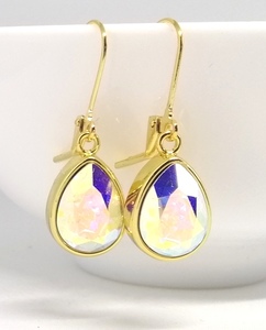 Clear AB Golden Swarovski Crystal Teardrop Earrings – Wendi Lindsay Jewellery