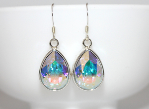 Clear AB Swarovski Crystal Teardrop Earrings – Wendi Lindsay Jewellery