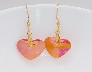 Orange Blush Swarovski Sweet Heart Earrings – Wendi Lindsay Jewellery
