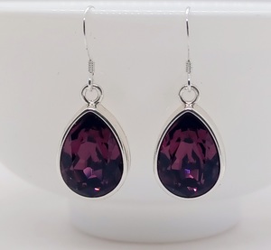 Amethyst Swarovski Crystal Teardrop Earrings – Wendi Lindsay Jewellery