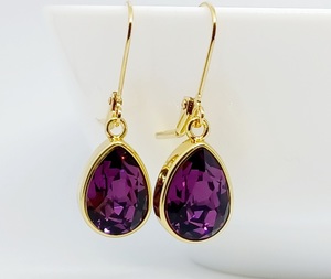 Golden Amethyst Swarovski Crystal Teardrop Earrings – Wendi Lindsay Jewellery
