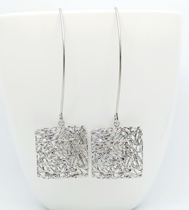 Products: Long Rhodium Mesh Square Earrings – Wendi Lindsay Jewellery
