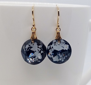 Products: Golden Black Diamond Swarovski Crystal Round Earrings, Stunning – Wendi Lindsay Jewellery