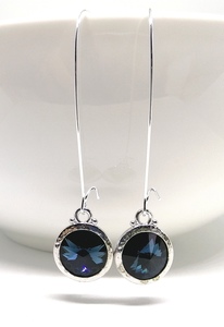Products: Long Lever Montana Blue Swarovski Earrings, Stunning – Wendi Lindsay Jewellery