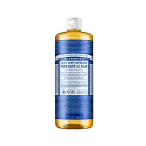Dr Bronners: Dr Bronner's Peppermint Liquid Castile Soap 944ml