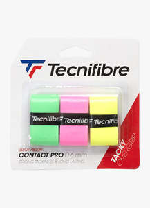 Home Page Squash: Tecnifibre Contact Pro Overgrip 3pk - Assorted Fluro