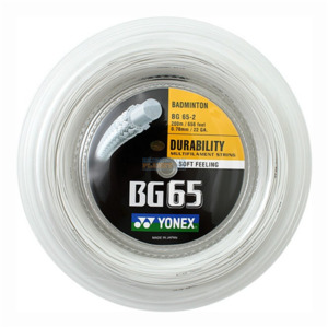 Badminton Strings: Yonex BG65 White 200M Reel