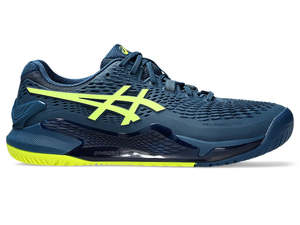 Asics Gel-Resolution 9 (Hardcourt) Wide Mako Blue/Safety Yellow