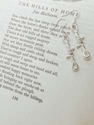 Earrings: Sterling Silver Barbed Wire Earrings
