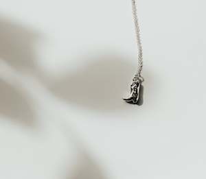 Products: Mini Cowboy Boot Necklace - Sterling Silver