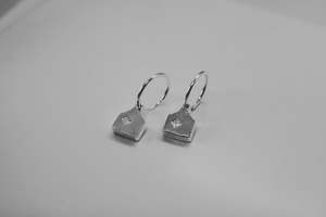 Mini Cattle Tag Earrings - Sterling Silver