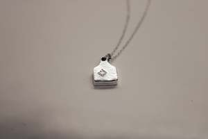 Necklace: Mini Cattle Tag Necklace - Sterling Silver