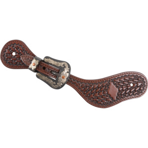 Full: Cowboy Spurstraps with Antique Diamond Tooling - Cashel