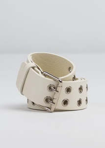 Rusty -  XOXO Eyelet Belt (Off White)