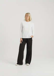Home Lee - Alpine Palazzo Pants (Black with Black Velvet Ribbon)