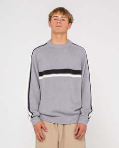 Rusty - White Lines 2.0 Knitted Crew