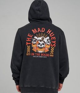 Mens Hooded Sweat: The Mad Hueys - Triple On The Rocks Hooded Pullover